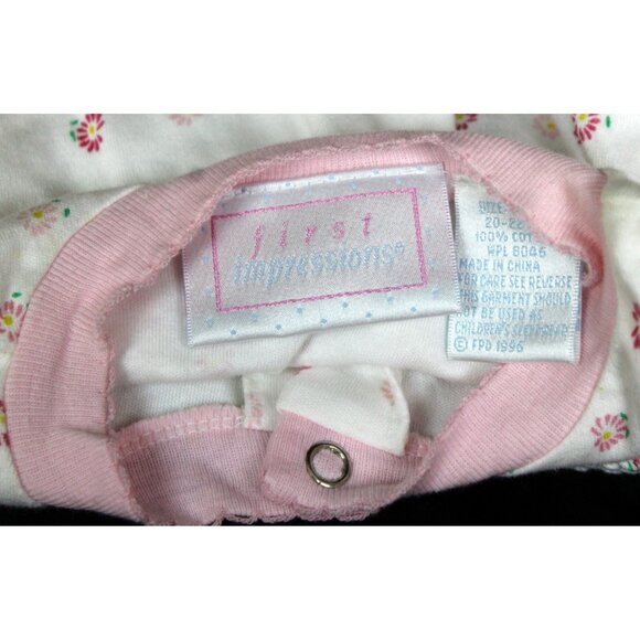 First Impressions Spring Summer Baby 2pc Outfit Girls 12M Pink Flower Hearts - Picture 8 of 10